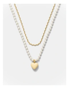 Heart Beat Necklace in Buttermilk