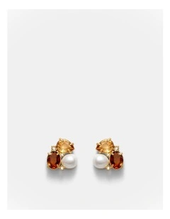 Goddess Stud Earrings in Caramel