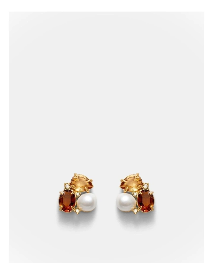 Goddess Stud Earrings in Caramel image 1