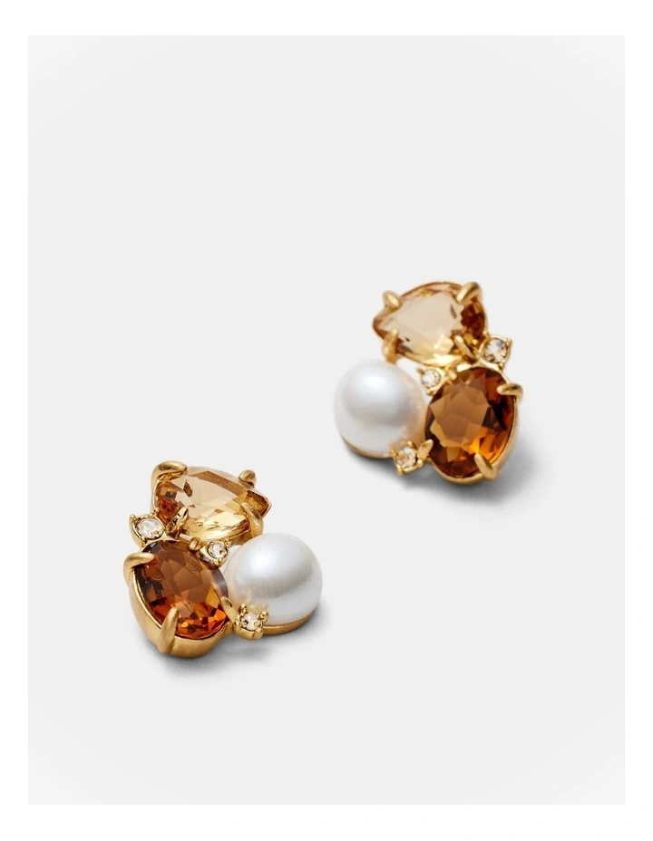 Goddess Stud Earrings in Caramel image 3