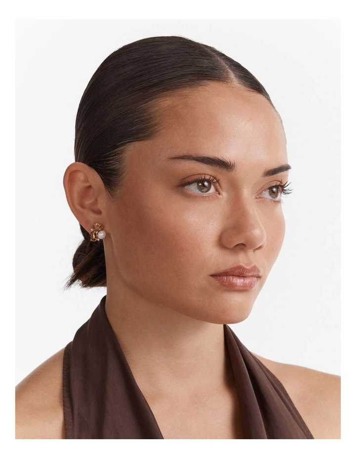 Goddess Stud Earrings in Caramel image 4