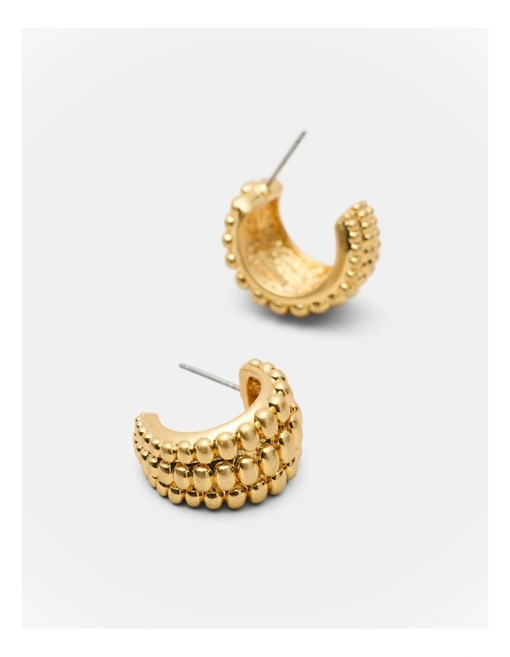Ultimatum Huggie Hoop Earrings in Gold image 3