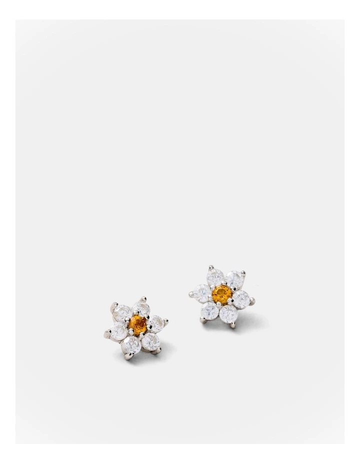 Flora Mini Stud Earrings in Silver image 3