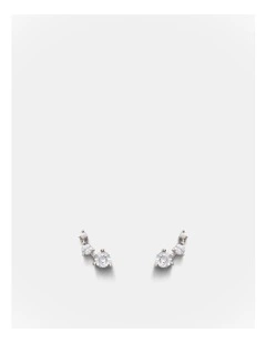 Flock Climber Stud Earrings in Silver