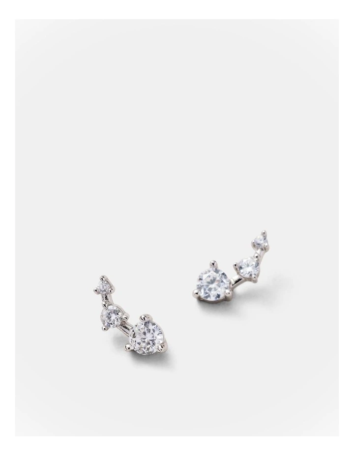 Flock Climber Stud Earrings in Silver image 3