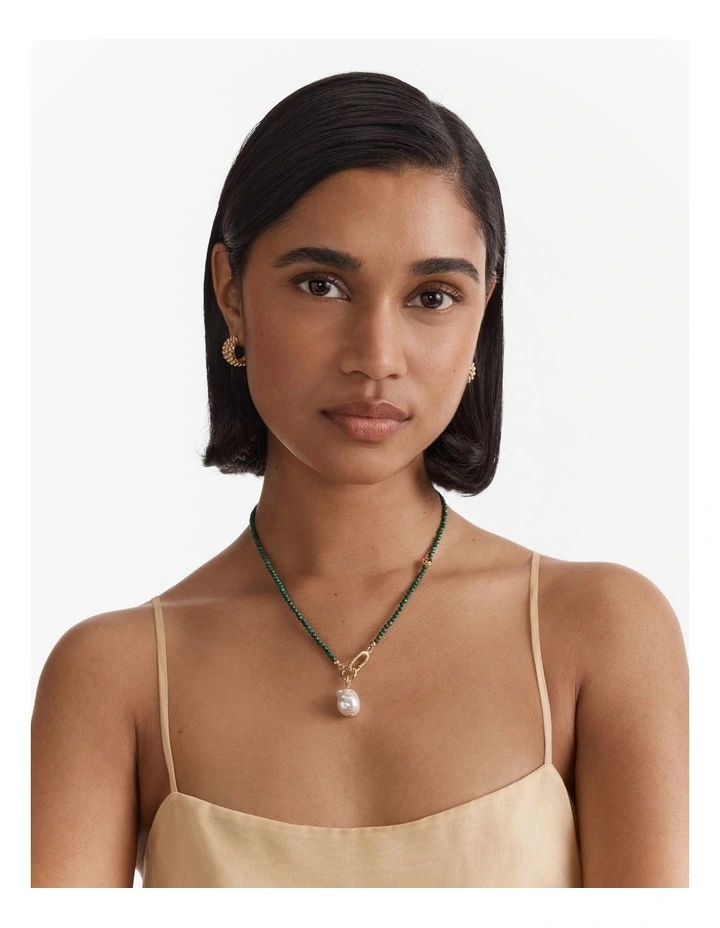 Mermaid Pearl Necklace in Grass Green image 2