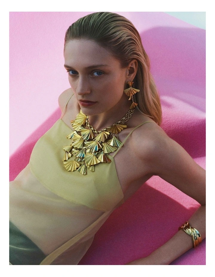 Fold Charm Necklace in Gold image 2