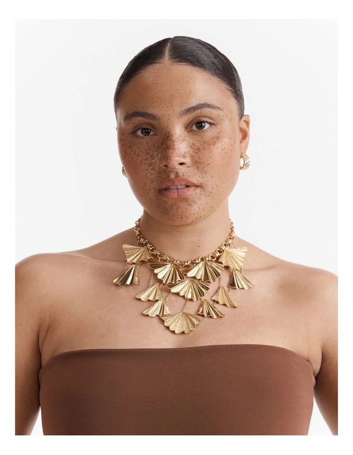 Fold Charm Necklace in Gold image 3