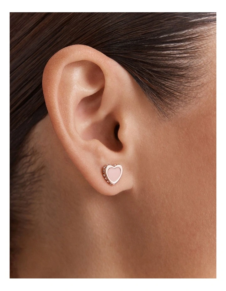 Lover Heart Earrings And Necklace Set in Pink image 4