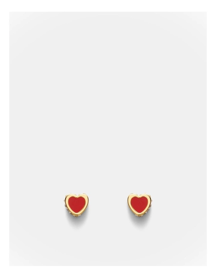 Lover Heart Earrings And Necklace Set in Red image 3