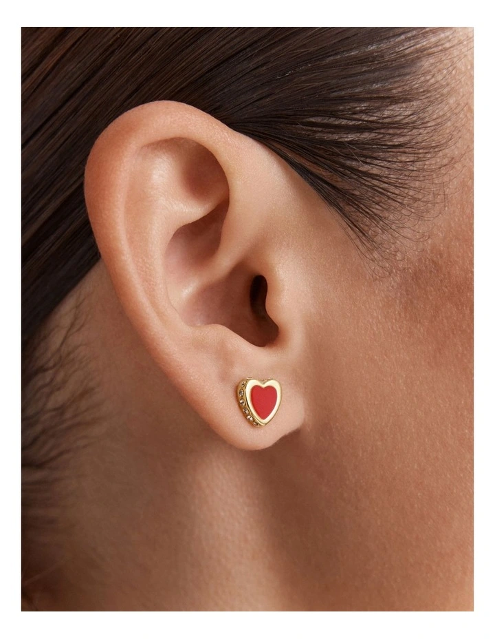 Lover Heart Earrings And Necklace Set in Red image 4