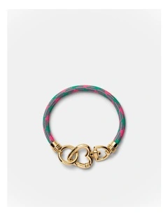 Linked Heart Bracelet in Flamingo