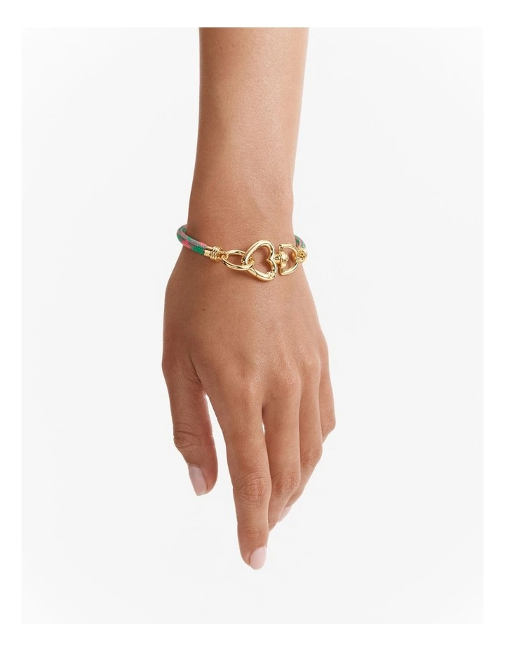 Linked Heart Bracelet in Flamingo image 2