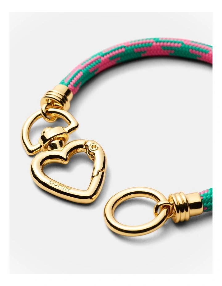 Linked Heart Bracelet in Flamingo image 3