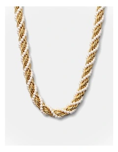 Weave Pearl Necklace in Pearl