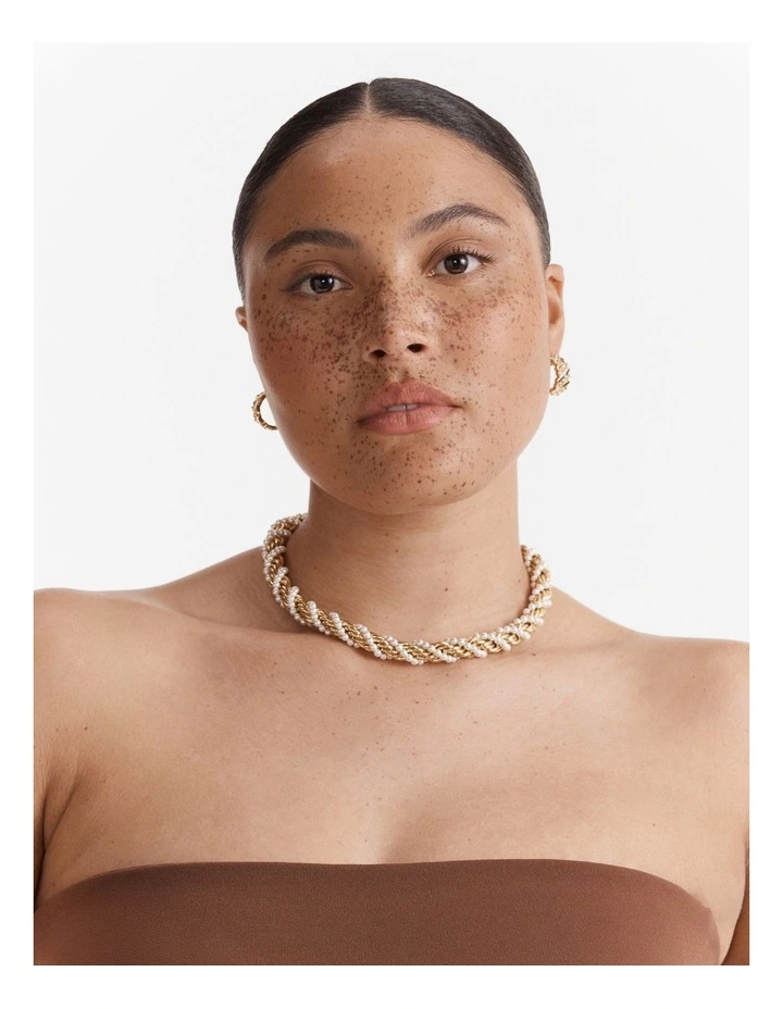 Weave Pearl Necklace in Pearl image 2