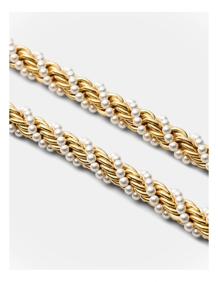 Weave Pearl Necklace in Pearl image 3