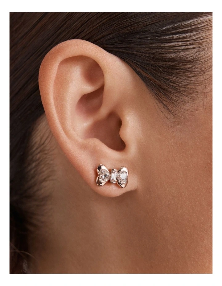 Encanto Bow Stud Earrings in Rose Gold image 2