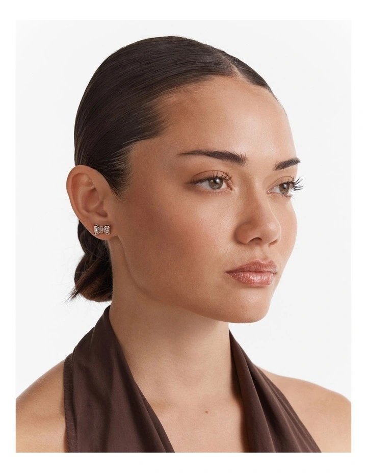 Encanto Bow Stud Earrings in Rose Gold image 4