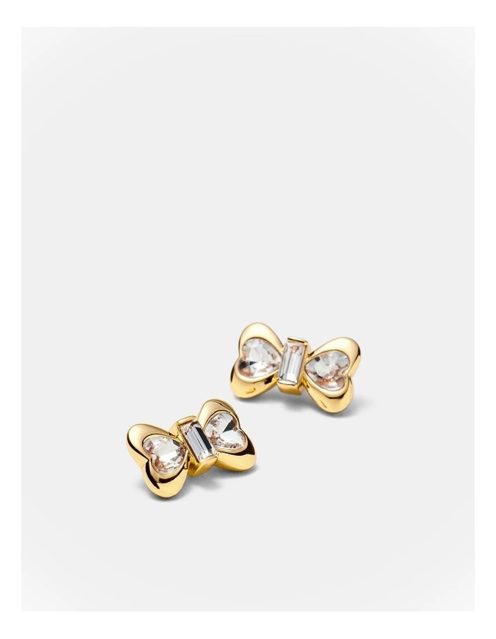 Encanto Bow Stud Earrings in Gold image 3