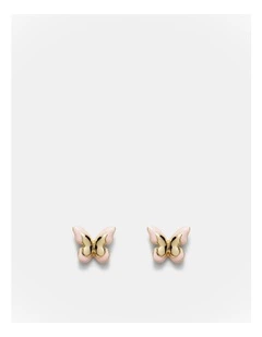 Butterfly Enamel Earrings in Petal