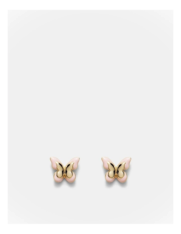 Butterfly Enamel Earrings in Petal image 1