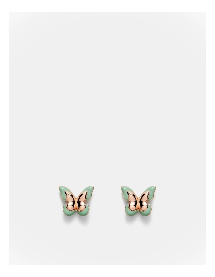 Butterfly Enamel Earrings in Willow image 1