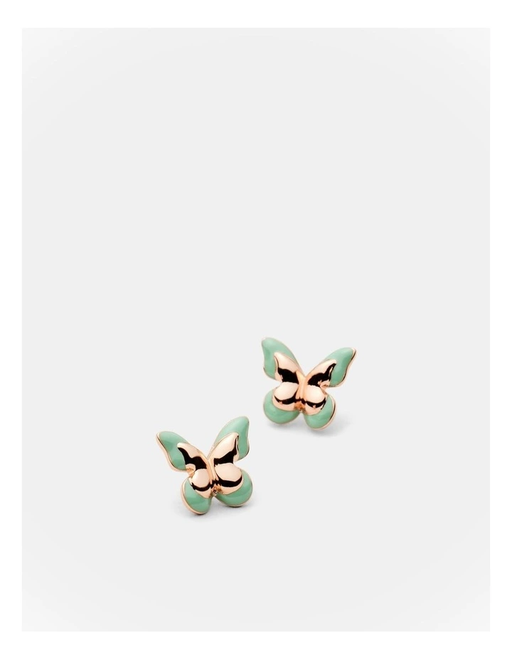 Butterfly Enamel Earrings in Willow image 3