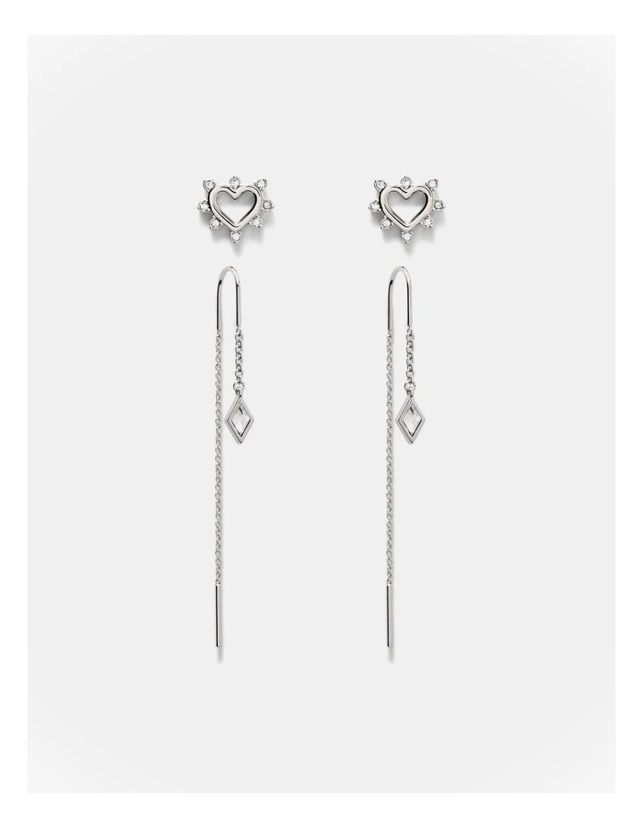Cupid Duo Earrings Set in Silver image 1