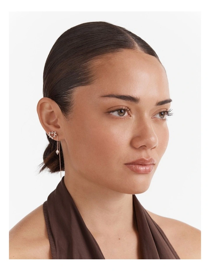 Cupid Duo Earrings Set in Rose Gold image 2