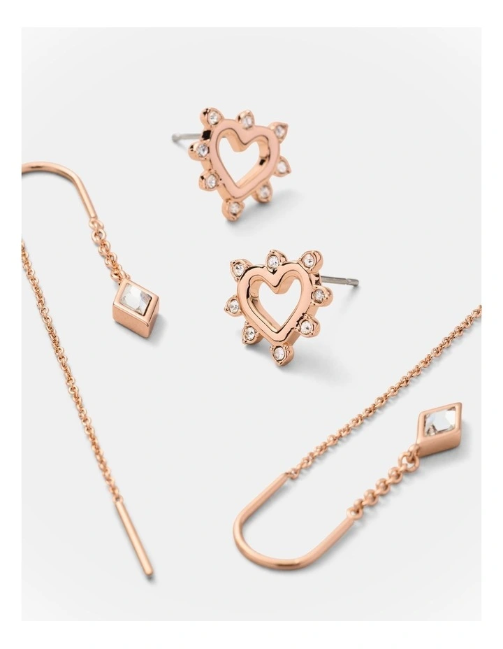 Cupid Duo Earrings Set in Rose Gold image 3