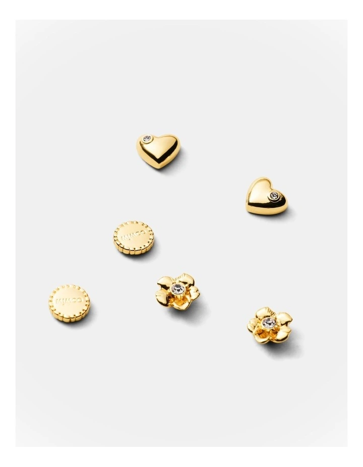 Heartfelt Stud Earrings Set in Gold image 3