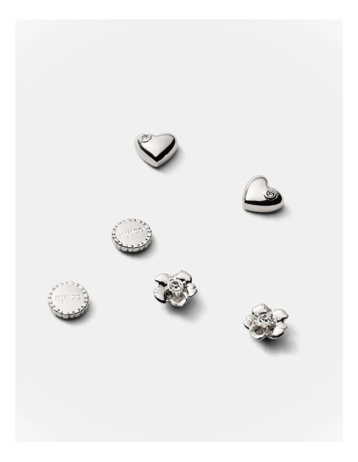 Heartfelt Stud Earrings Set in Silver image 3