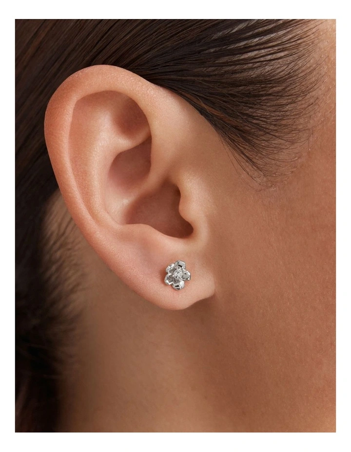 Heartfelt Stud Earrings Set in Silver image 4