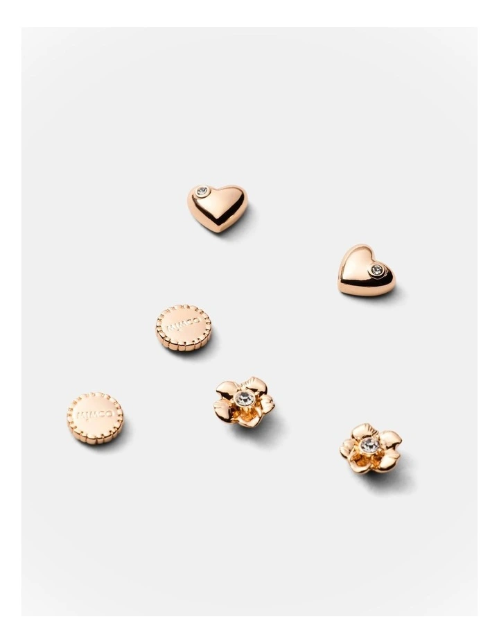 Heartfelt Stud Earrings Set in Rose Gold image 3