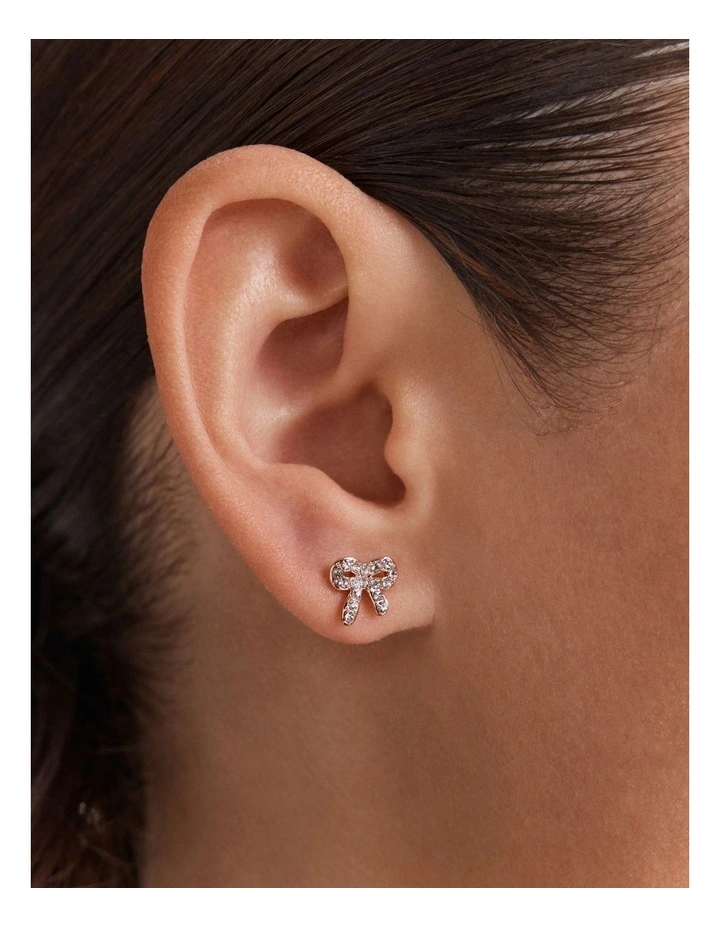 Bow Stud Earrings Set in Rose Gold image 5