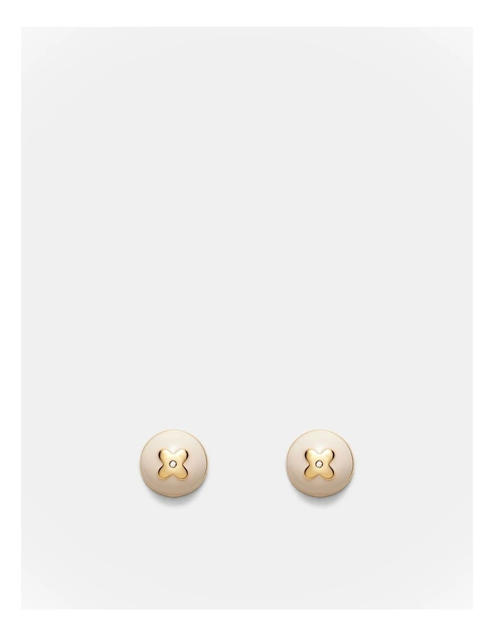 Adorbs Enamel Stud Earrings in Vanilla image 1