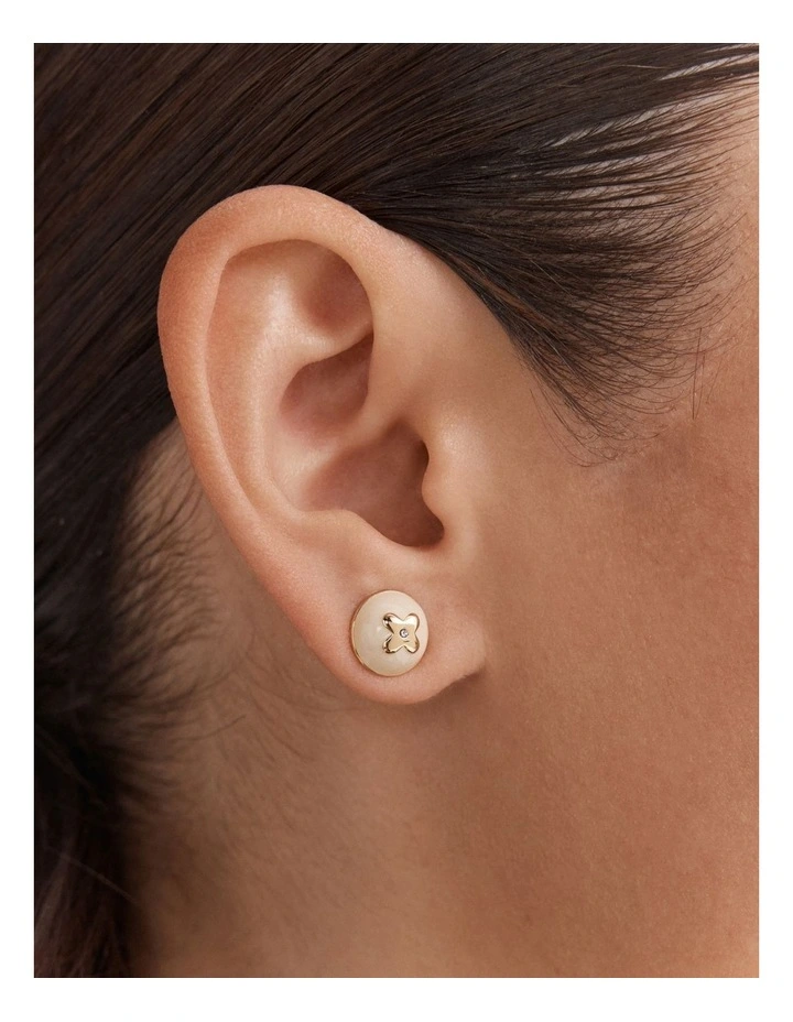 Adorbs Enamel Stud Earrings in Vanilla image 2