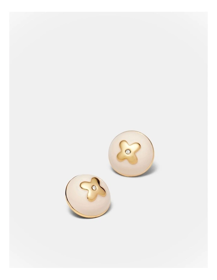 Adorbs Enamel Stud Earrings in Vanilla image 3