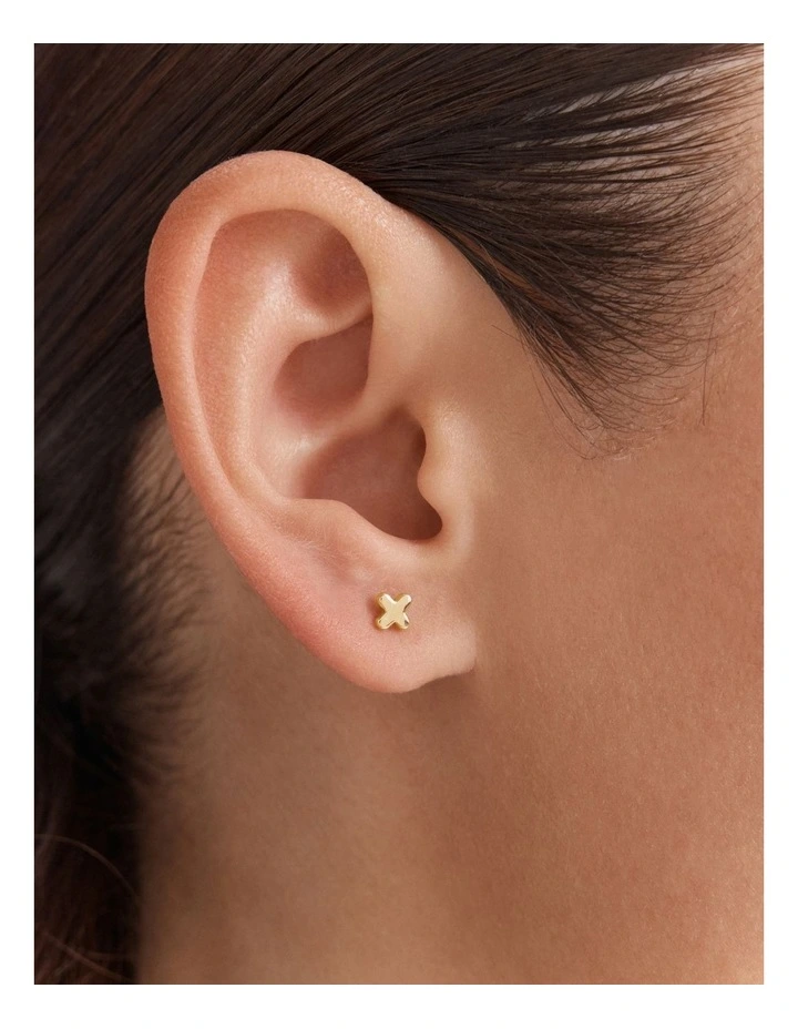 Cubic Zirconia Stud Earrings Set in Gold image 4