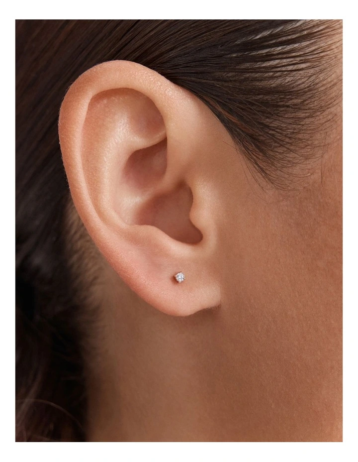 Cubic Zirconia Stud Earrings Set in Rose Gold image 6