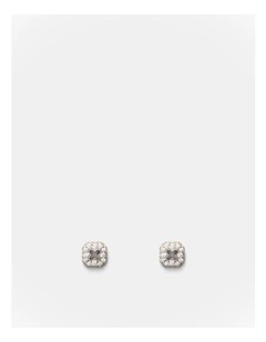 Lock Stud Earrings in Silver