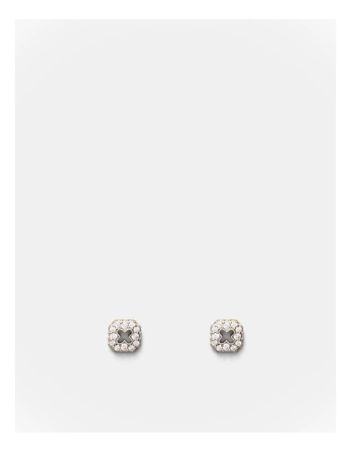 Lock Stud Earrings in Silver image 1