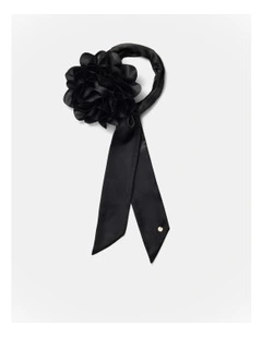 Flower Scarf Brooch in Black
