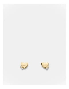 Heart Cluster Stud Earrings in Gold