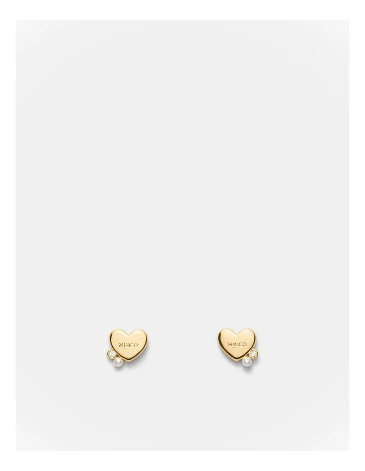 Heart Cluster Stud Earrings in Gold image 1