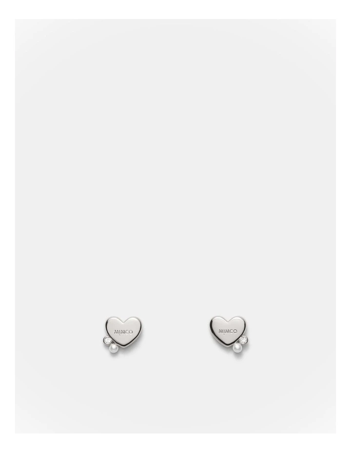 Heart Cluster Stud Earrings in Silver image 1