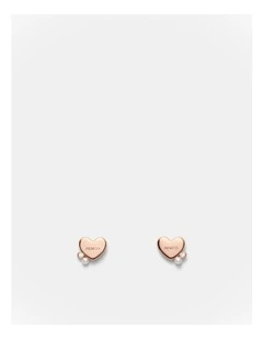 Heart Cluster Stud Earrings in Rose Gold