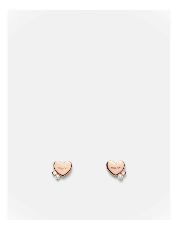 Heart Cluster Stud Earrings in Rose Gold image 1