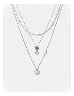Lovely Trio Necklace in Silver